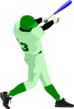 Baseball player. Vector illustration clipart