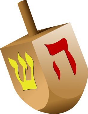 Dreidel on white isolated background. Vector clipart