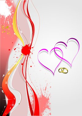 Cover for Valentine`s Day with hearts image. Vector clipart