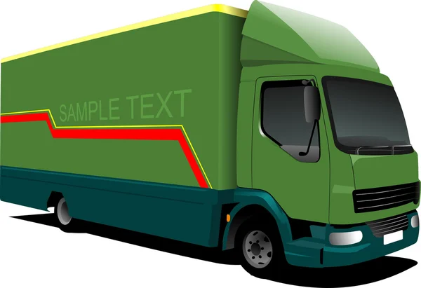 Векторная иллюстрация маленького зелёного грузовика — стоковый вектор