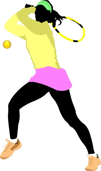 Joueur de tennis. Illustration vectorielle colorée pour designers — Image vectorielle