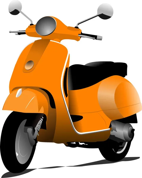 Оранжевый городской скутер. Векторная иллюстрация — стоковый вектор