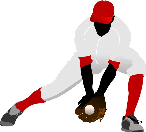 Παίκτης του μπέιζμπολ. Εικονογράφηση διανύσματος — Διανυσματικό Αρχείο