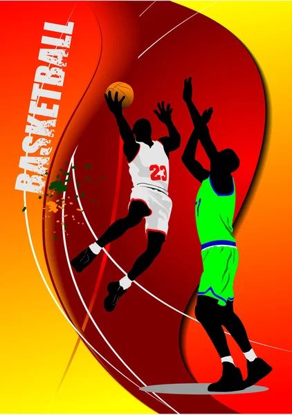 Basketball-Plakat. Vektorillustration — Stockvektor