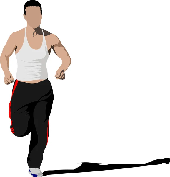 Ο άνθρωπος που τρέχει. Εικονογράφηση διανύσματος — Διανυσματικό Αρχείο