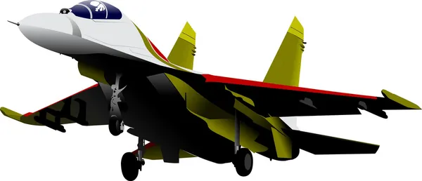 Vector combat aircraft — Stock Vector