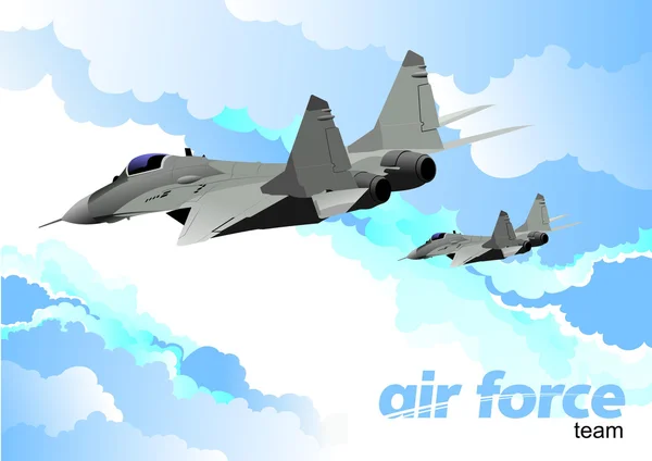 Equipa da Força Aérea. Ilustração vetorial — Vetor de Stock