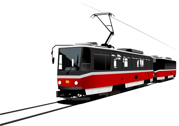 City transport. Tram. Vector illustration — Stock Vector