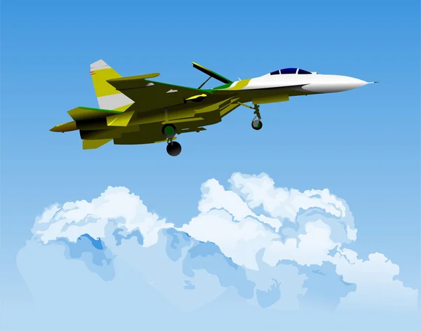 Vector combat aircraft — Stock Vector