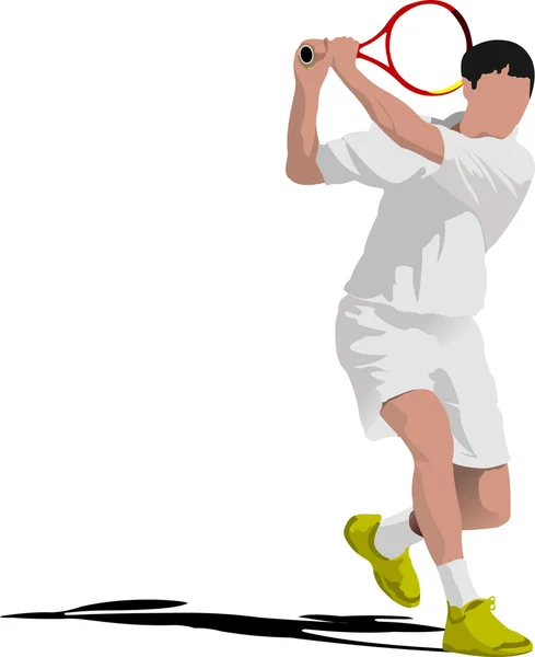 Tennisspiller. Farget vektorillustrasjon for designere – stockvektor