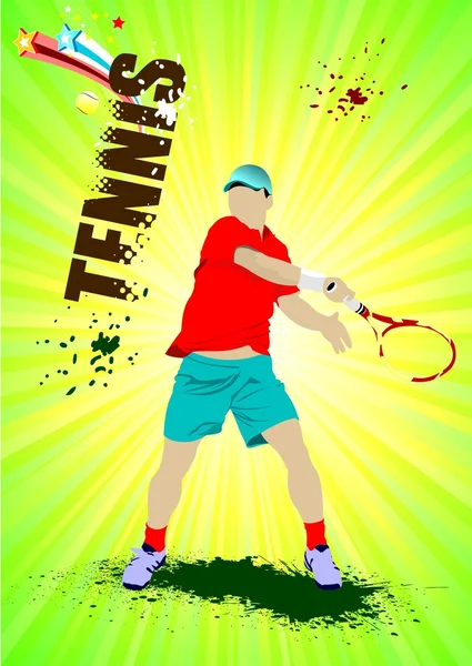 Joueur de tennis. Illustration vectorielle colorée pour designers — Image vectorielle