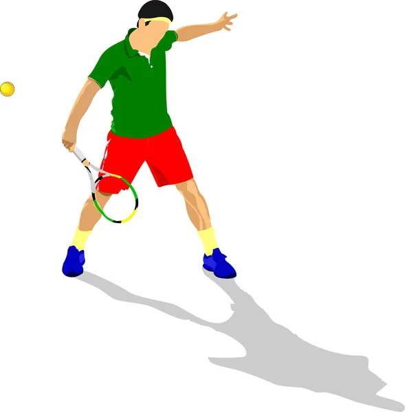 Jogador de ténis. Ilustração vetorial colorida para designers —  Vetores de Stock