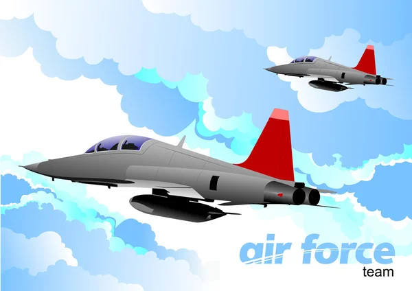 Air force team. Vector illustration — Stock Vector