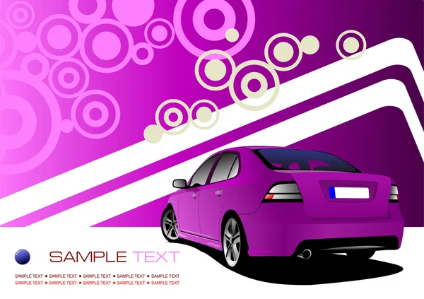 Fond d'entreprise violet avec image de voiture de luxe. Illusion vectorielle — Image vectorielle