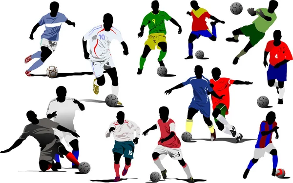 Des footballeurs. Illustration vectorielle — Image vectorielle