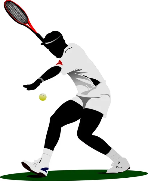 Tennis player. Vector illustration — Stock Vector