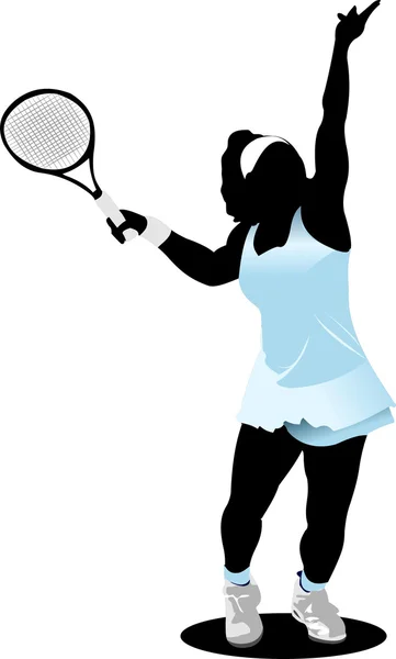Jogador de ténis. Ilustração vetorial — Vetor de Stock