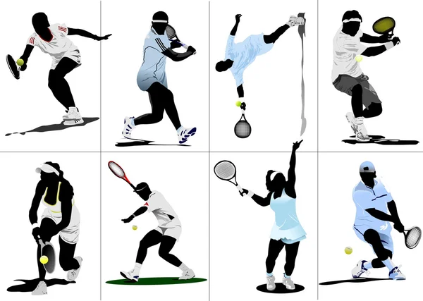Pemain tenis. ilustrasi vektor - Stok Vektor