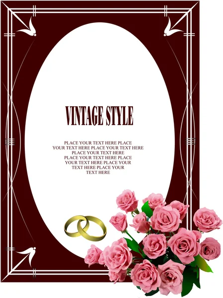 Invito al matrimonio. Illustrazione vettoriale colorata — Vettoriale Stock