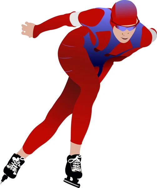 Speed skating. Vector illustration — Stock Vector