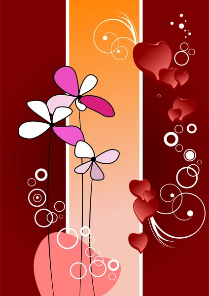 Aftelkalender voor Valentijnsdag achtergrond met harten beelden. Vector illustrati — Stockvector