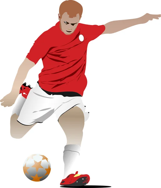 Jogador de futebol. Ilustração vetorial colorida para designers — Vetor de Stock