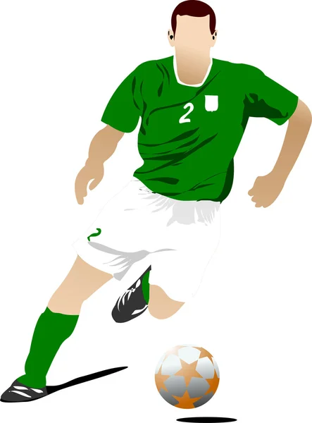 Jogador de futebol. Ilustração vetorial colorida para designers —  Vetores de Stock