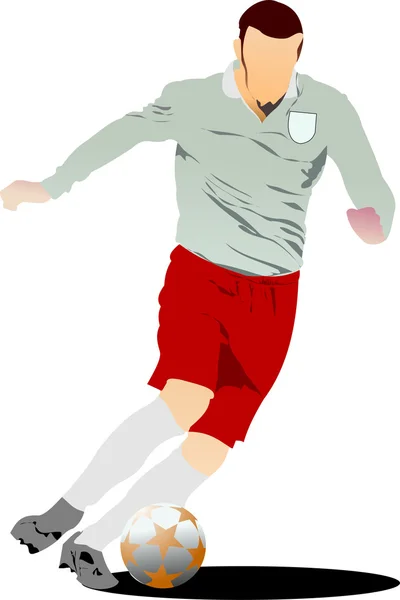 Giocatore di calcio. Illustrazione vettoriale colorata per designer — Vettoriale Stock