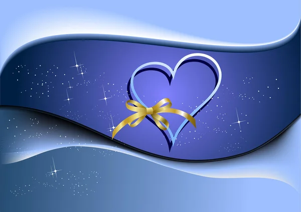 Cartão de saudação azul do Dia dos Namorados com imagem de corações. Vecto. — Vetor de Stock
