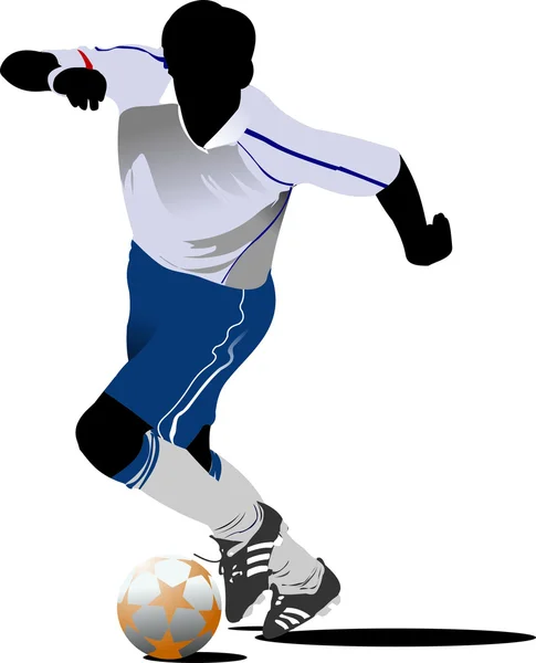 축구 선수. 디자이너들을 위한 컬러 Vector 삽화 — 스톡 벡터