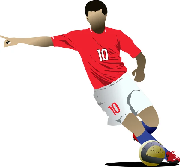 Piłkarze. Kolorowy wektor ilustracji dla projektantów — Wektor stockowy