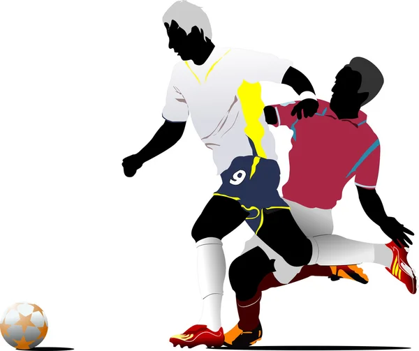 足球运动员。设计人员用彩色矢量图解 — 图库矢量图片