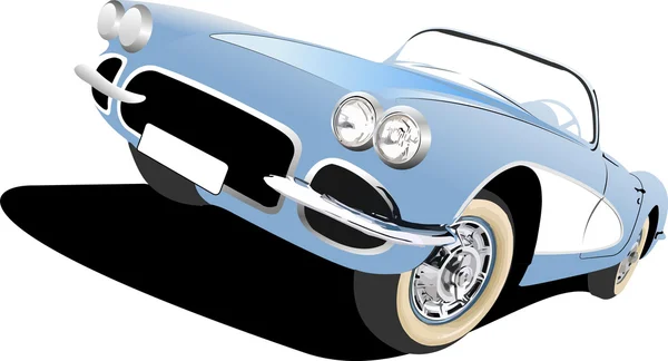 Cabriolet de coche azul en la carretera. Ilustración vectorial — Vector de stock