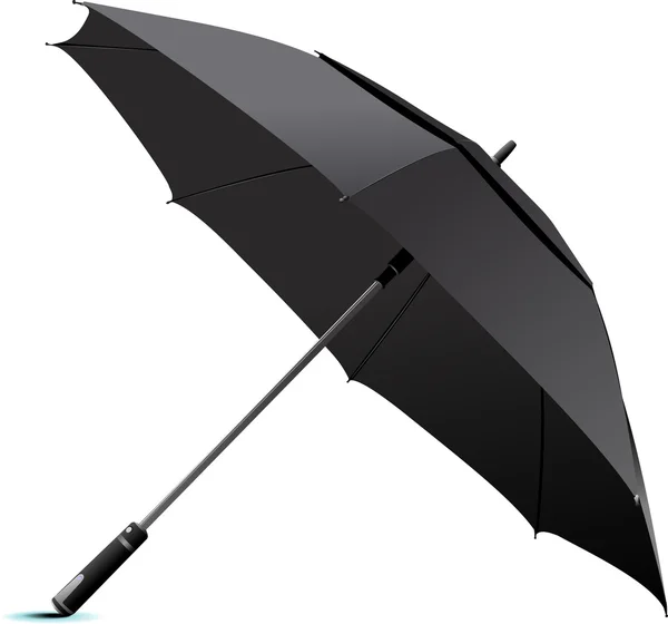 Öppnat svart paraply. Vektorillustration — Stock vektor