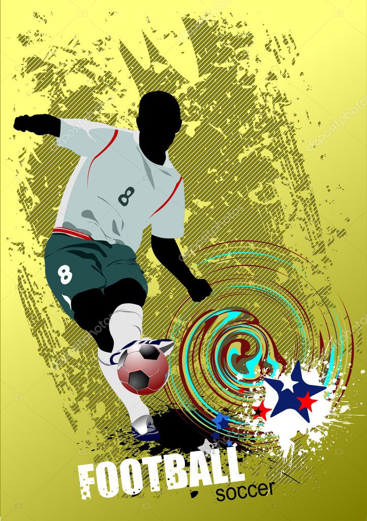 Poster Football Vector affiche avec tous les lecteurs fond 
