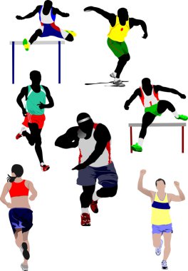 Set of some kinds of athletics illustration clipart