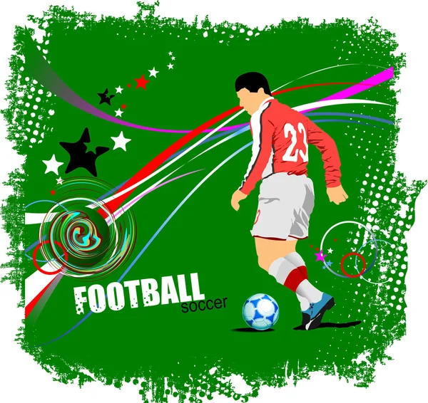 Poster Soccer football player. Colored illustration for d — Stok fotoğraf