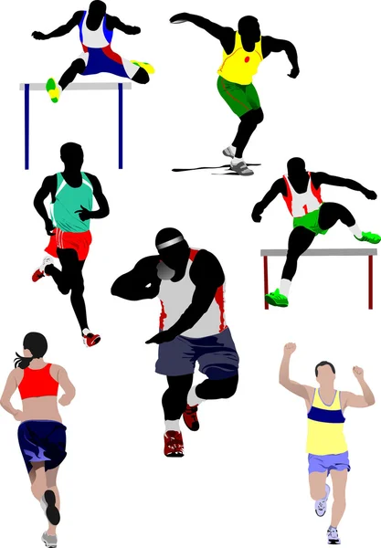 Conjunto de alguns tipos de ilustração de atletismo — Fotografia de Stock