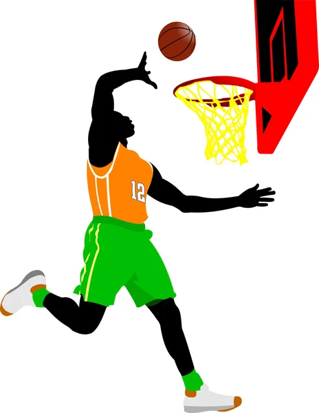 Баскетболісти. Кольорові ілюстрації для дизайнерів — стокове фото