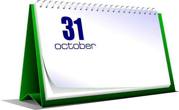 Illustration of desk calendar. 31 october. Halloween — Stock fotografie