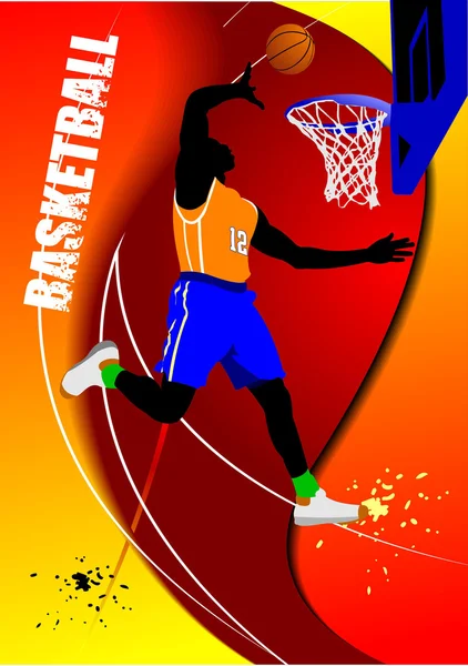 Ilustración de póster baloncesto — Foto de Stock