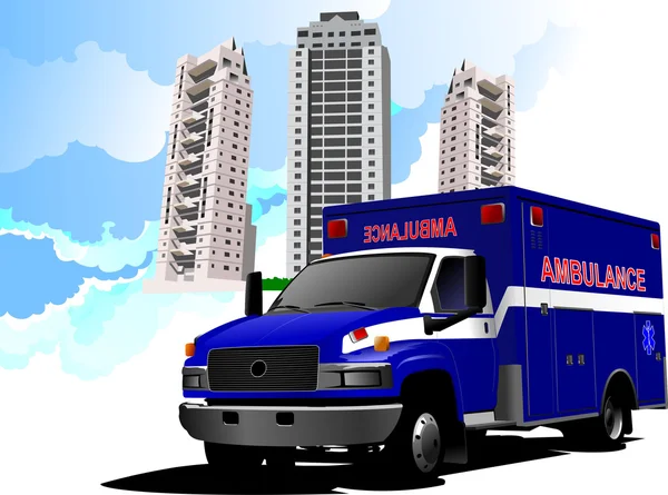 Dormitory and ambulance illustration — Stock Photo, Image