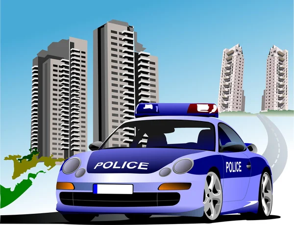 Dormitory and police illustration — Stock Photo, Image