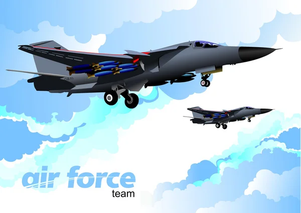 Air force team illustration — Stock Photo, Image