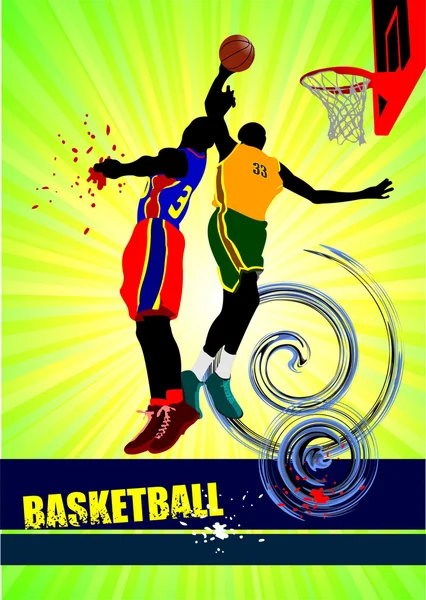 Ilustración de póster baloncesto — Foto de Stock