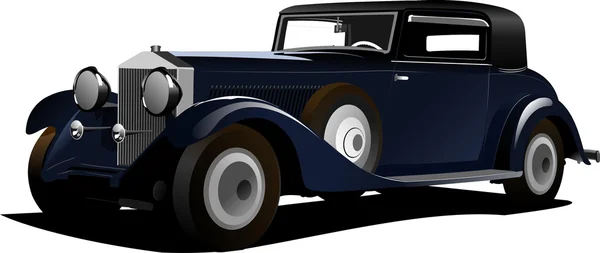 Velho carro azul. Sedan mais de 50 anos ilustração — Fotografia de Stock