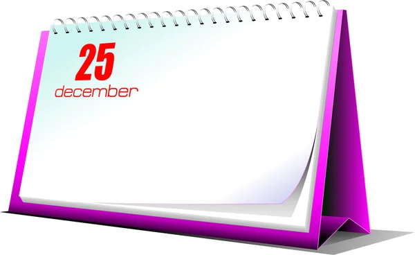 Illustration des Schreibtischkalenders. 25. Dezember. Weihnachten — Stockfoto