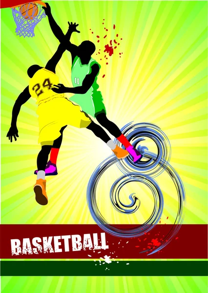 Cartaz de basquete ilustração — Fotografia de Stock