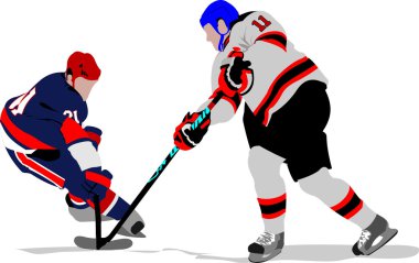 Ice hockey players. Colored illustration for designers