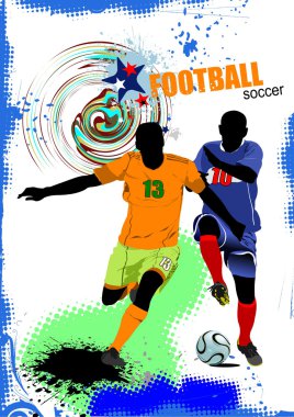 Soccer player. Colored illustration for designers